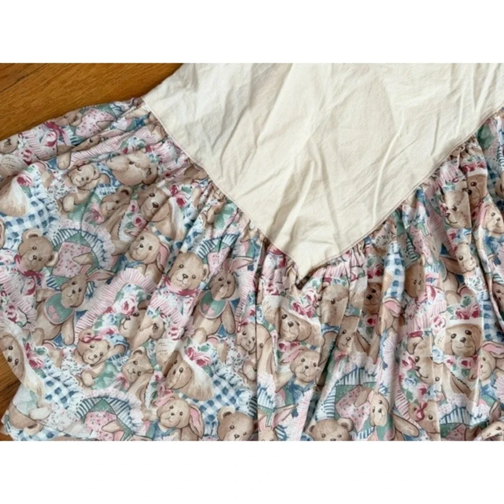 Teddy Bear Crib Bed Skirt handmade